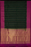 Dark green and purple pure touch silk saree