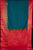 Peacock green bridal semi silk saree
