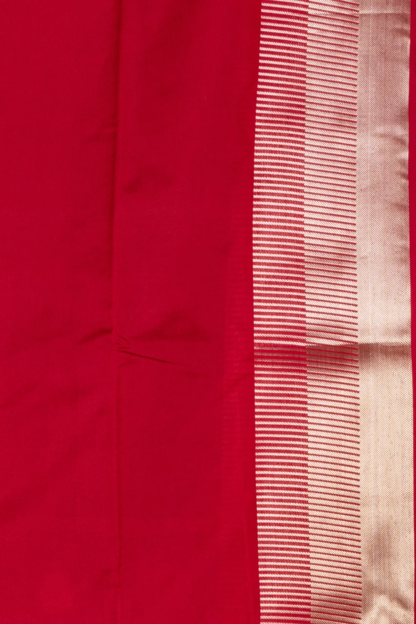 Black and Red Semi Soft Silk Saree