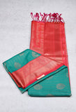 Aqua Green Brocade Silk Saree