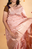 Champagne pure silk saree