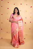 Peach Colour Wedding Silk Sarees