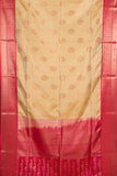 Offwhite and Pink Brocade Silk Saree