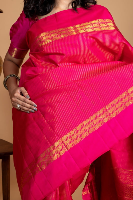 Pink vairaoosi silk saree