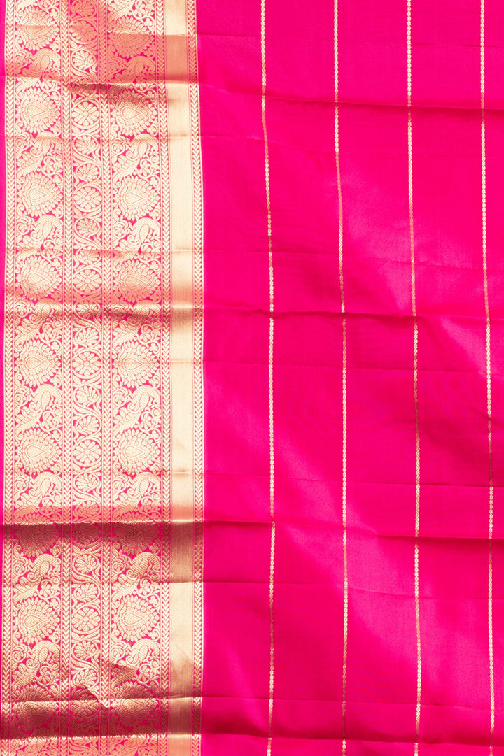White and Pink Mukticolour pure silk saree