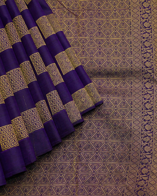 Purple Borderless Kanchipuram Silk Saree