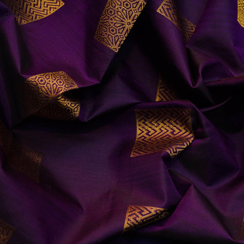 Purple Borderless Kanchipuram Silk Saree