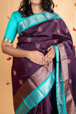 Coffe brown pure silk saree