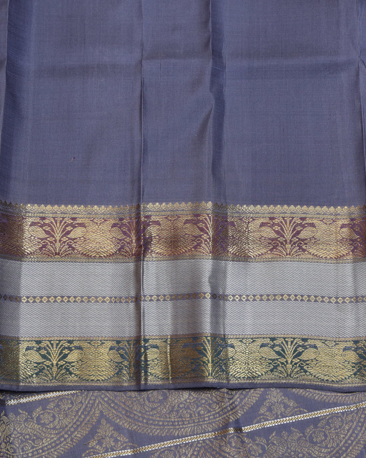 Grey pure Kanchipuram silk saree