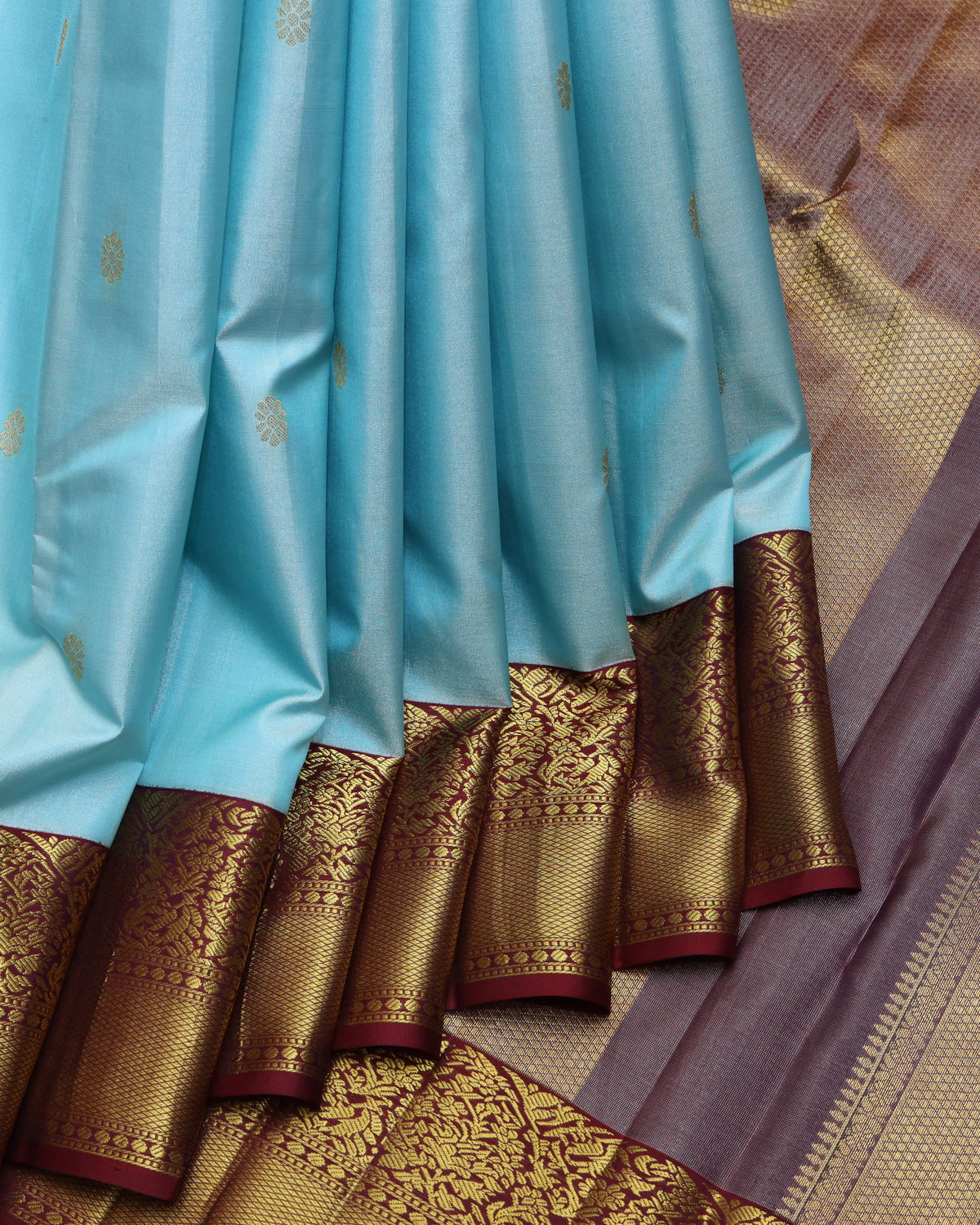 Baby Blue Silk Saree