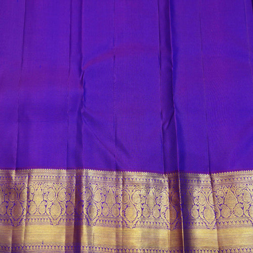 Green and Violet Kanchi Korvai Silk Saree