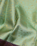 Celadon green pure silk saree