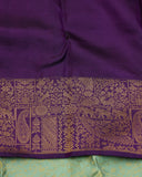 Celadon green pure silk saree