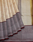 Golden and Maroon tissue silk saree