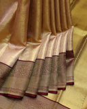 Pastel pink tissue kanjivaram silk saree