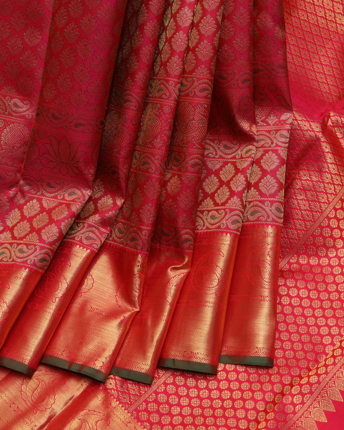 Magenta Pink Pure Silk Saree