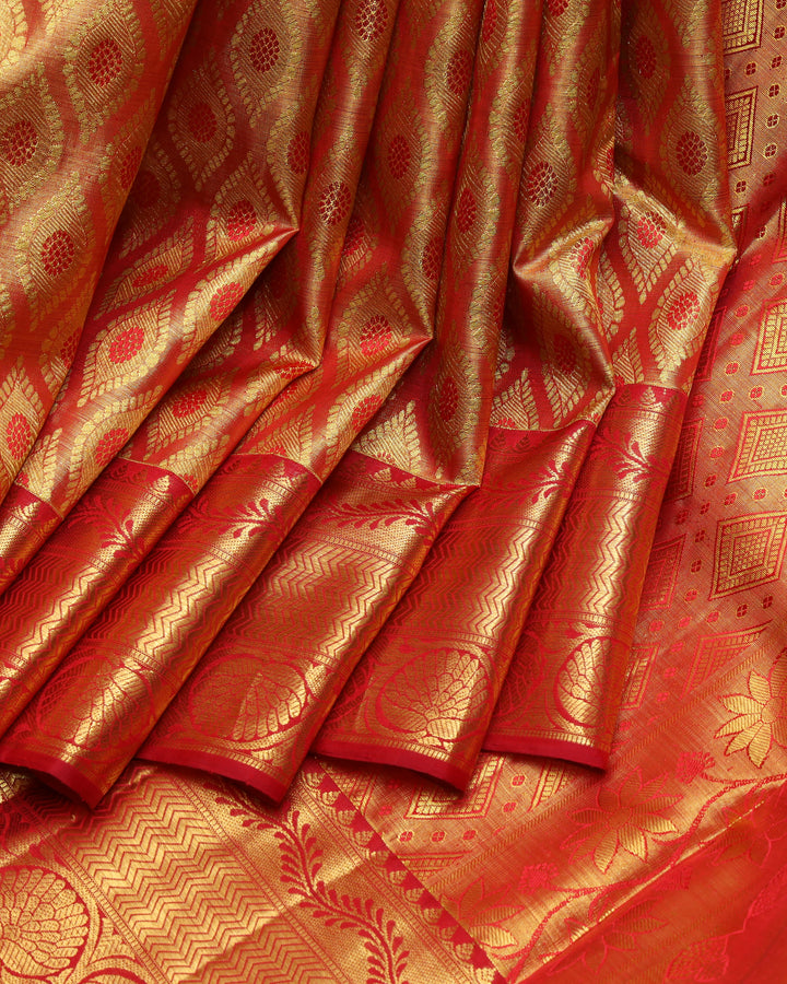 Gold pure silk saree