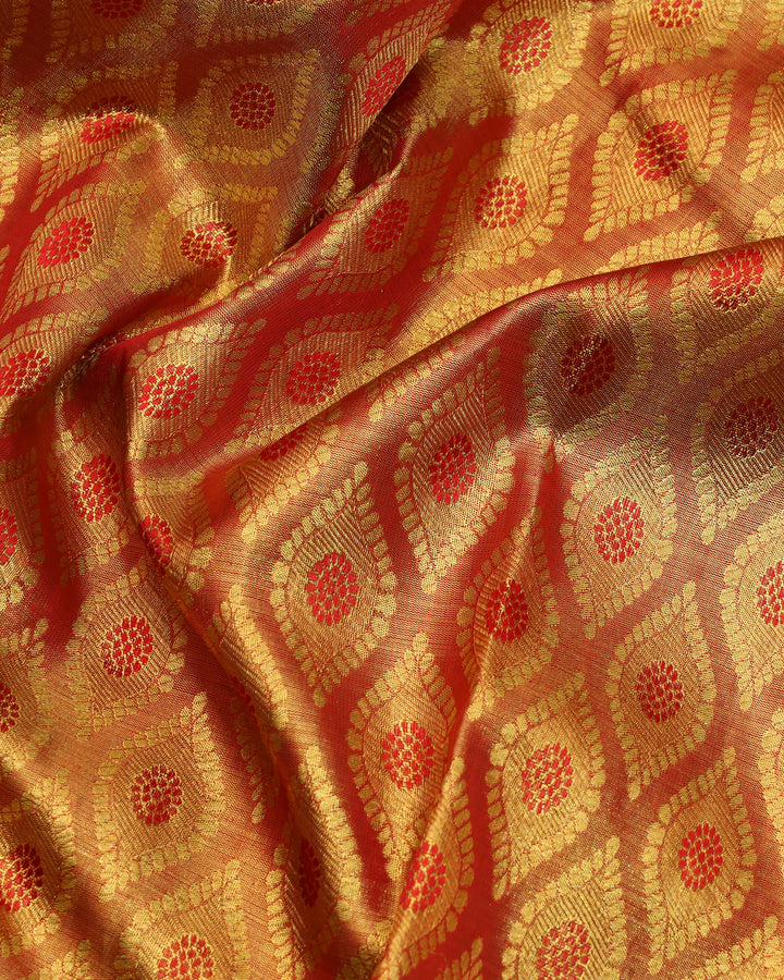Gold pure silk saree
