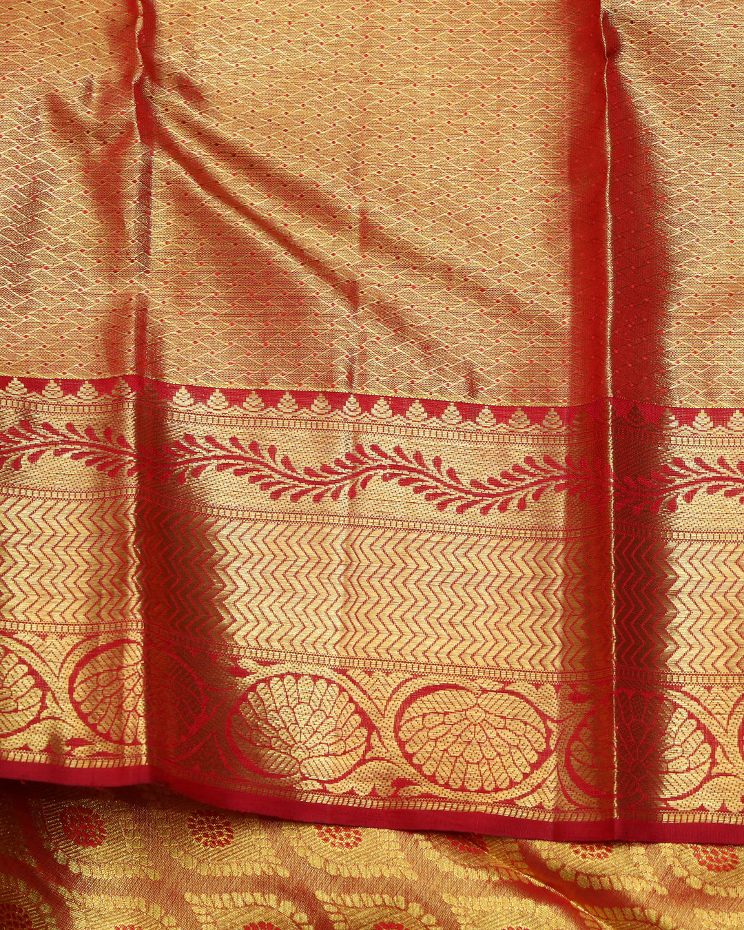 Gold pure silk saree