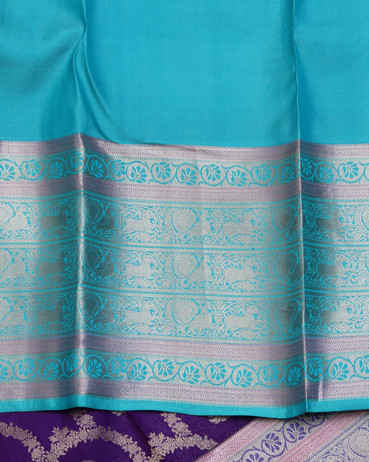 Purple turning silk saree
