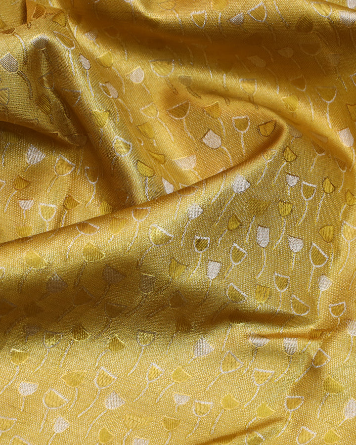 Golden tissue party wear silk saree