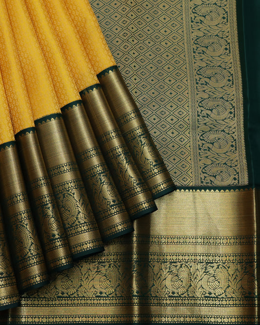 Mustard Kanjivaram Silk Saree