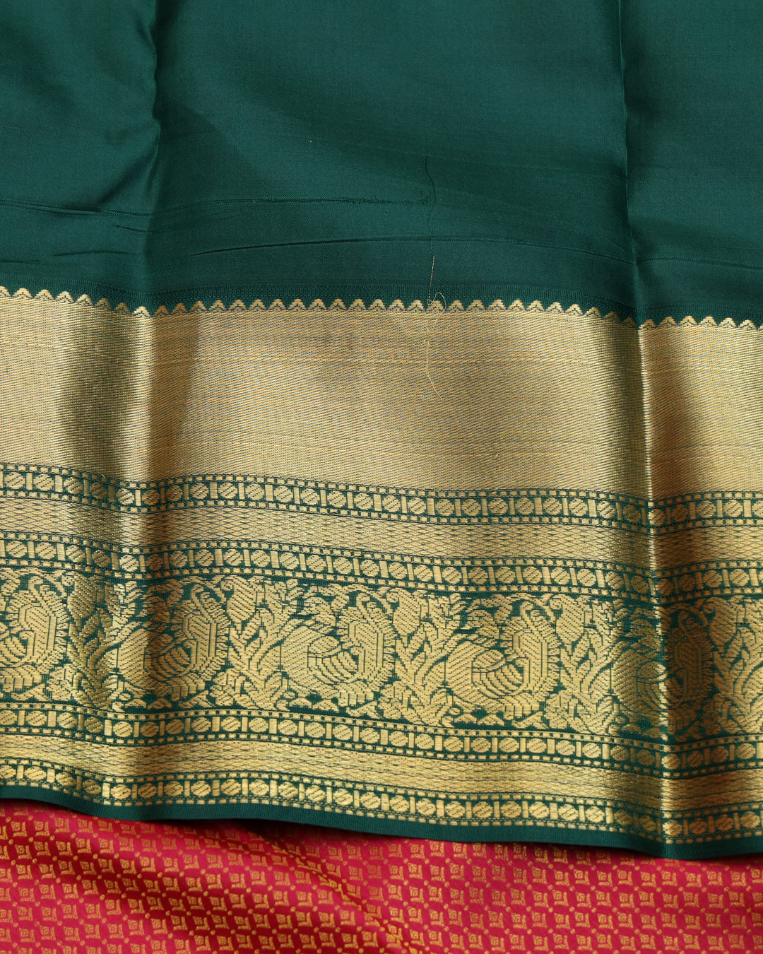 Pink and Green bridal silk saree