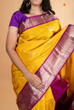 Yellow and purple pure silk saree