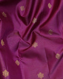 Purple and Mint pure zari silk saree