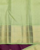 Purple and Mint pure zari silk saree