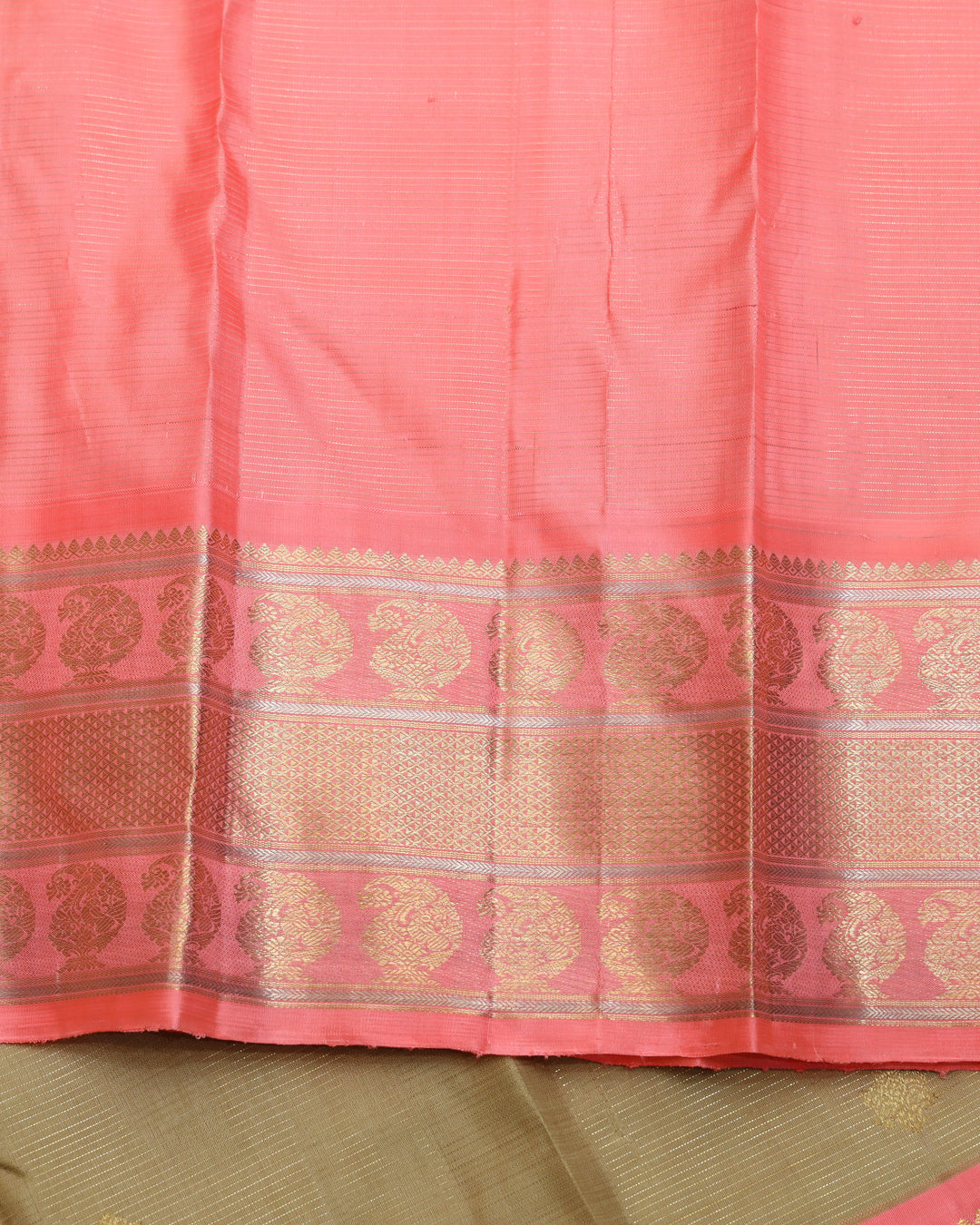 Granola beige pure zari silk saree