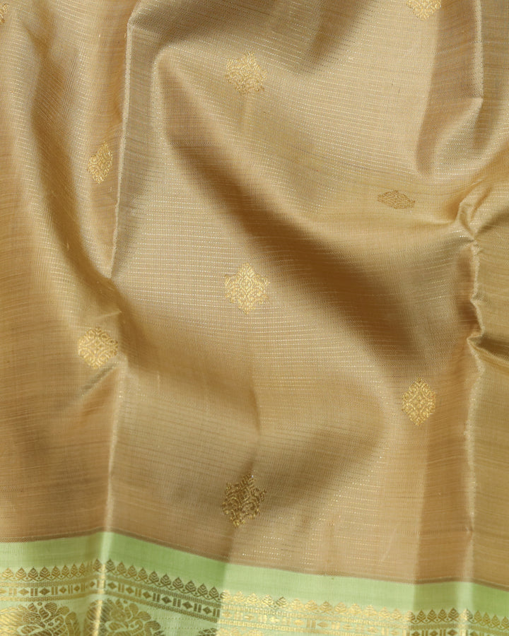 Oat Beige pure zari silk saree