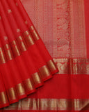 Chilli red pure zari silk saree