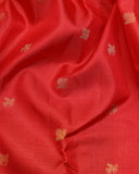 Chilli red pure zari silk saree