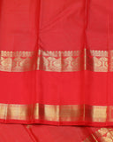 Chilli red pure zari silk saree