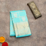 Kanchipuram Light Blue Silk Saree