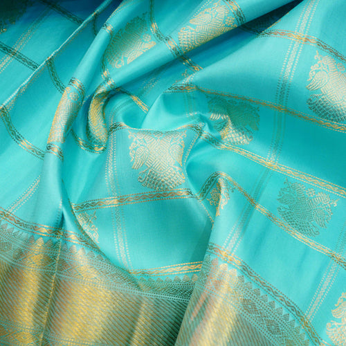 Kanchipuram Light Blue Silk Saree