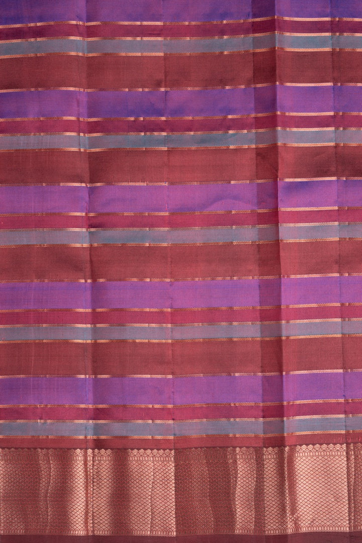 Maroon multicolour pure silk saree