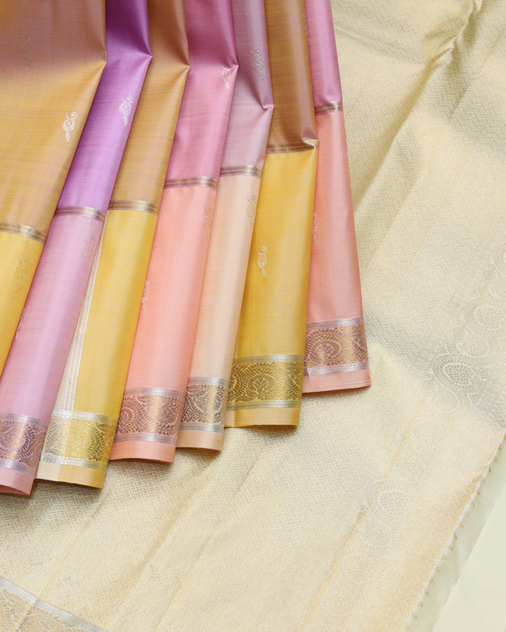 Multi colour pure zari silk saree