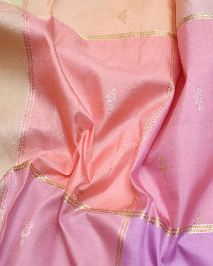 Multi colour pure zari silk saree