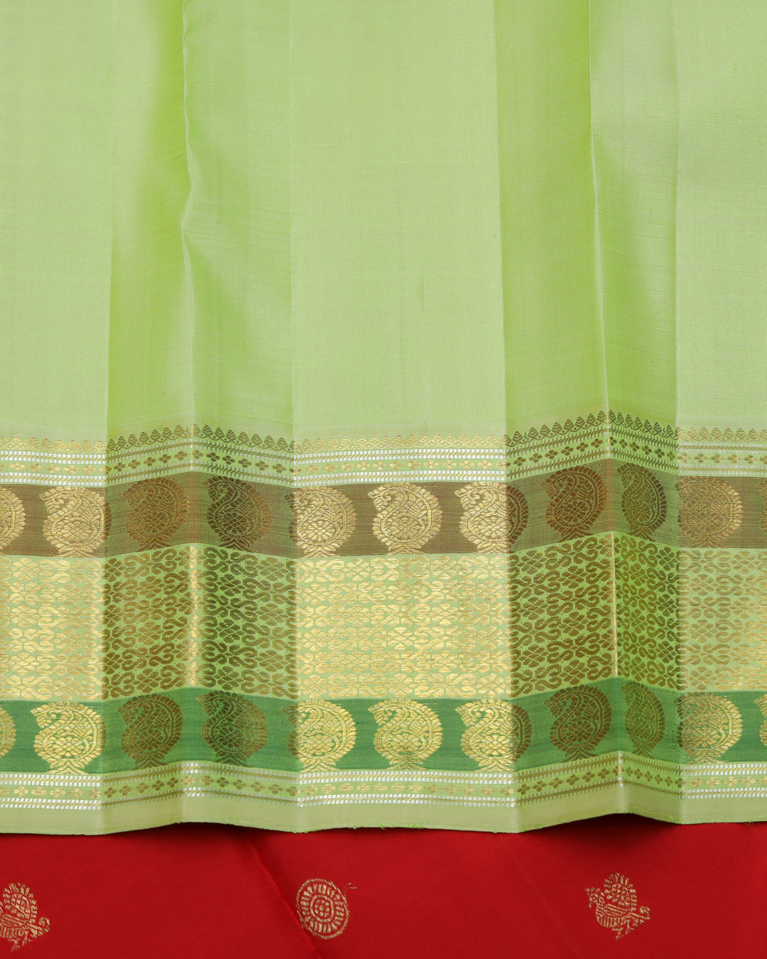 Red and Green bridal pure zari silk saree silk saree