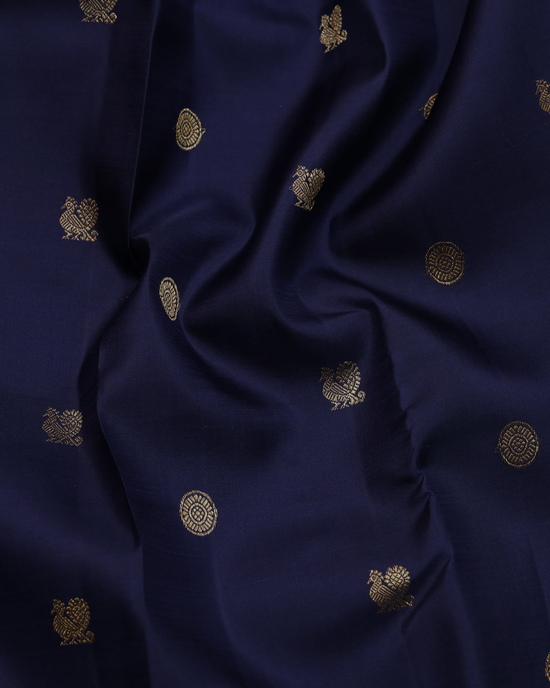 Navy blue pure zari silk saree