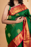 Green Saree With Red Blouse