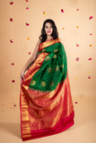 Green Saree With Red Blouse