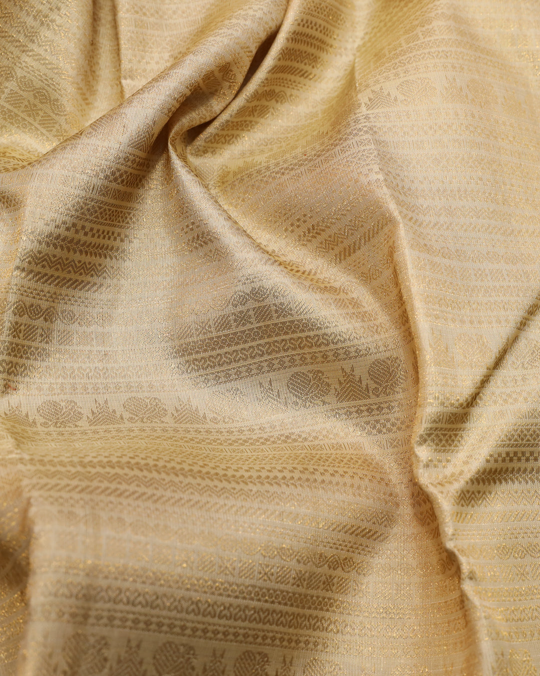 Beige bridal pure zari silk saree