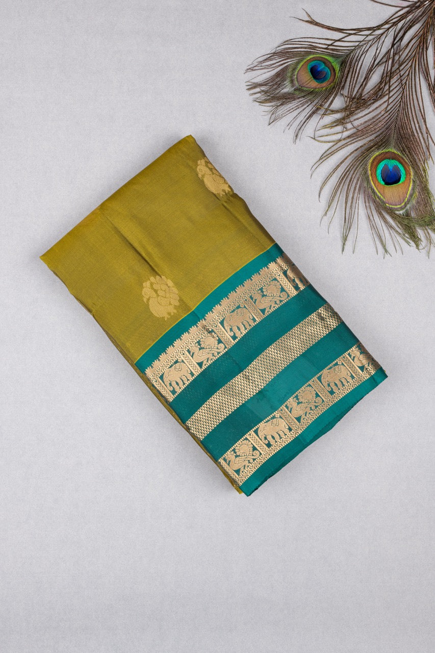 Mehendi Green Pure Touch Silk Saree