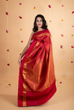 Red pure silk saree