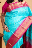 Light blue pure silk saree