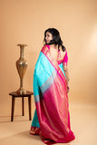 Light blue pure silk saree