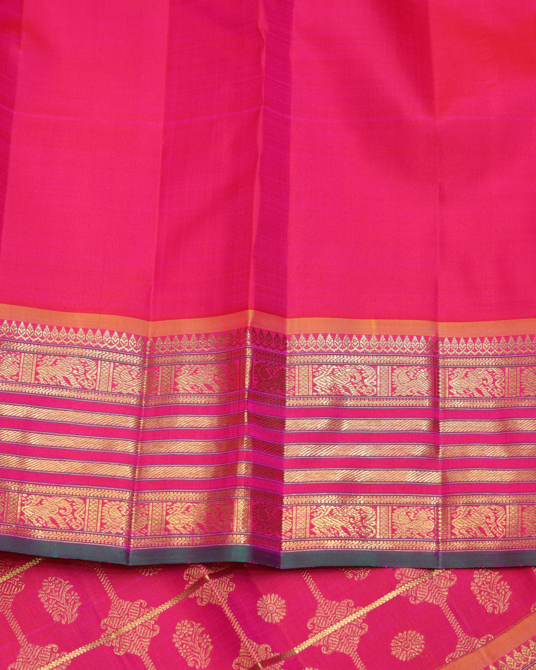 Pink and Gold pure zari silk saree